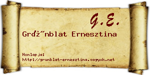 Grünblat Ernesztina névjegykártya